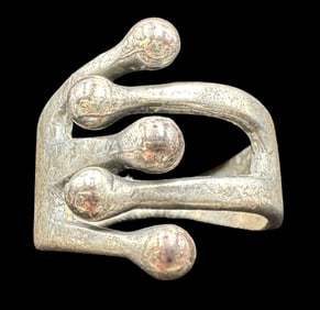 Vintage Mid-Century Modern Brutalist Sterling Silver Ring