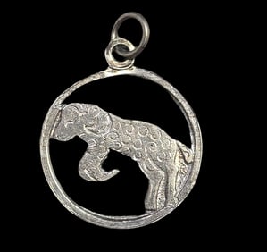 Vintage Mid-Century European 830 Silver Zodiac Pendant - Aries