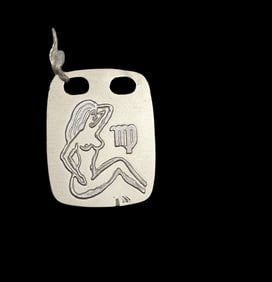 Vintage Mid-Century European Sterling Silver Zodiac Pendant - Virgo