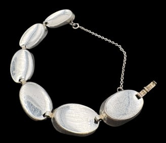 Vintage Mid-Century Modern MONET Sterling Silver Designer Bracelet