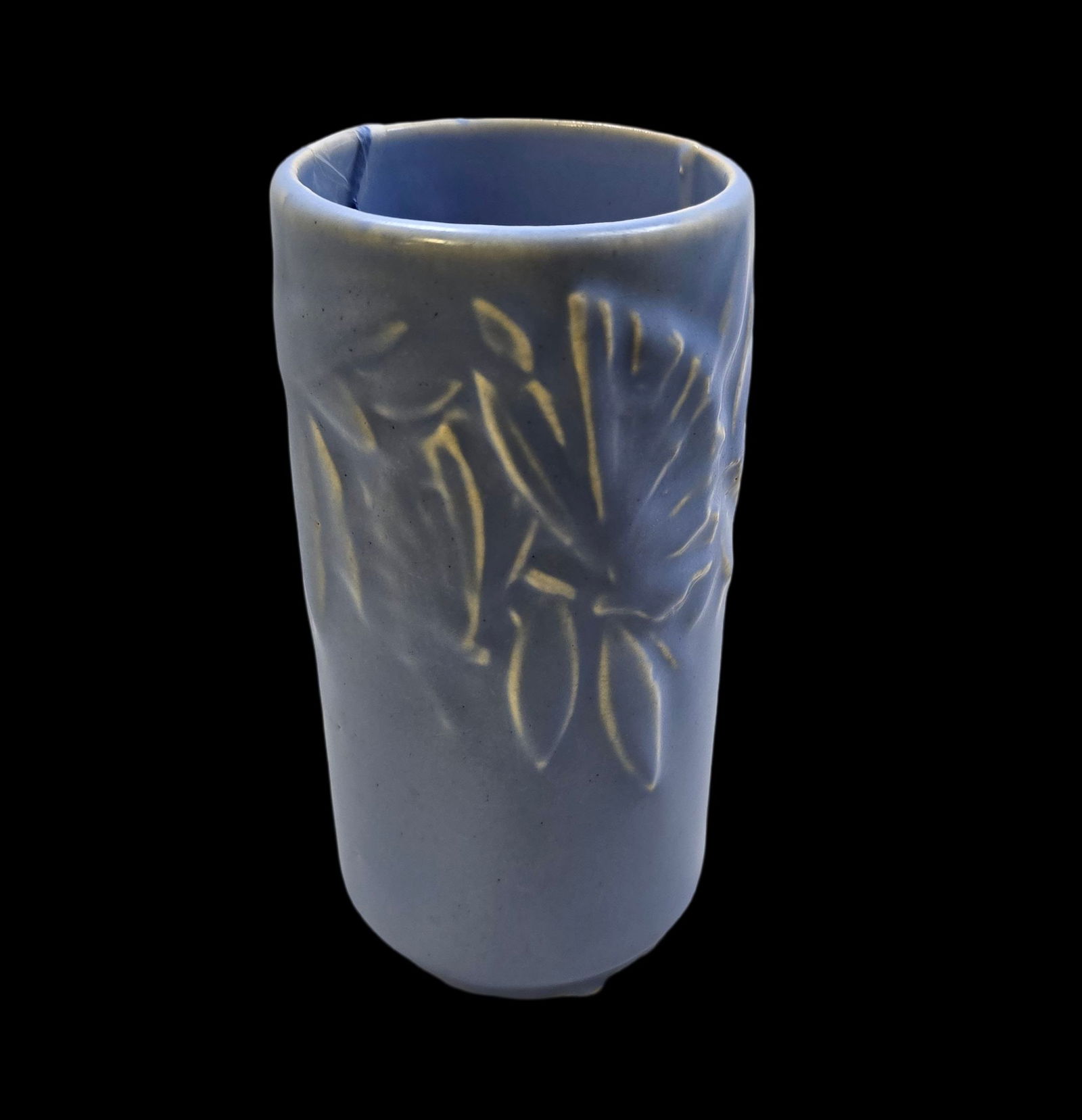 Vintage Mid-Century NELSON MCCOY Blue Art Pottery Vase: Very good vintage condition with minor wear according to age, please see pictures. No cracks or repairs. Measures approx. 6 1/2" high x 3" wide. Marked.