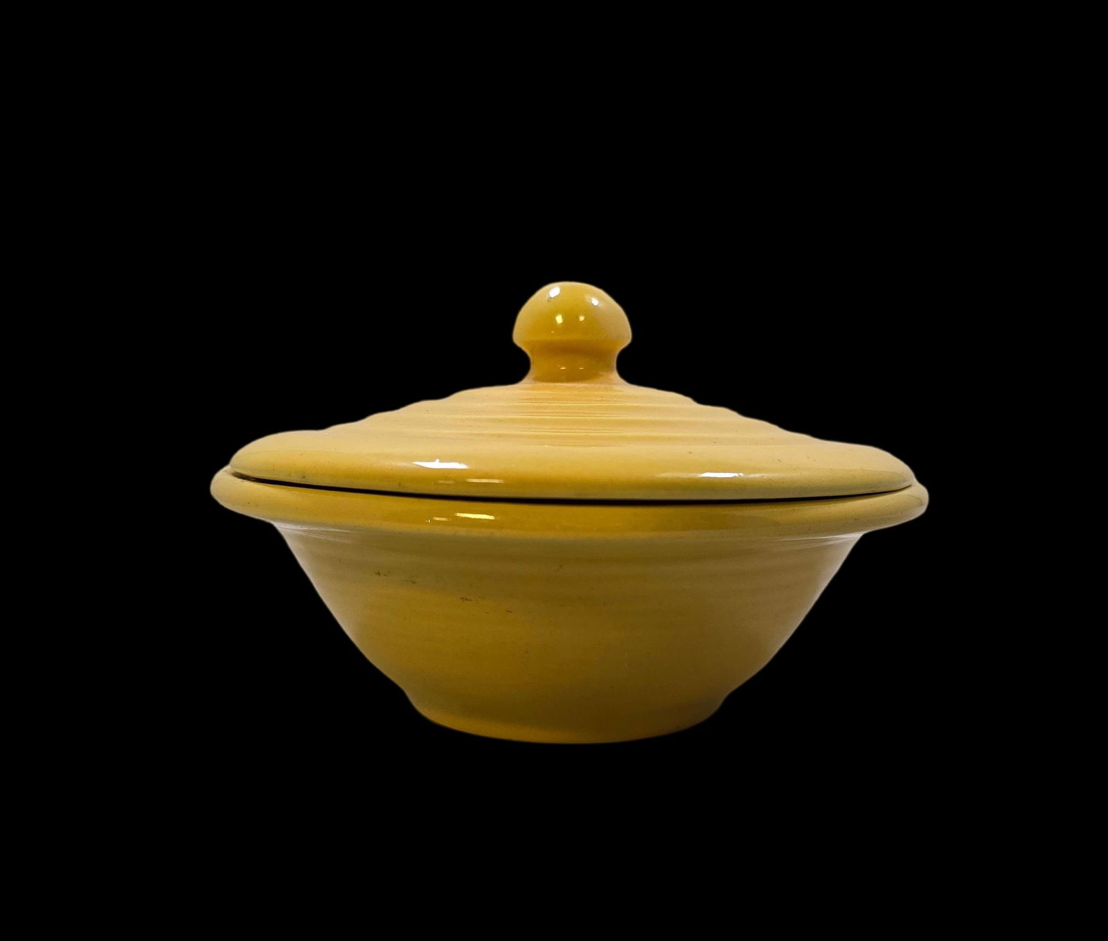 Vintage Mid-Century Yellow Art Pottery Serving Dish /w Lid (1 of 6)