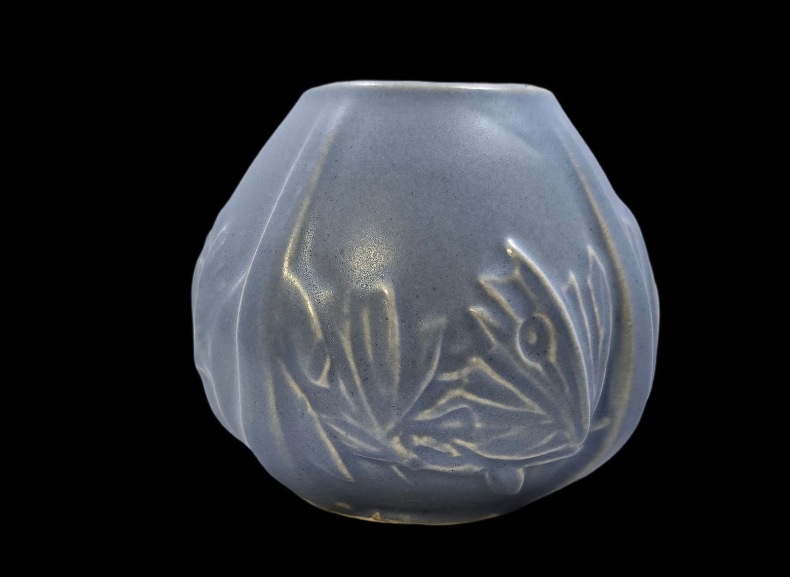 Vintage Mid-Century MCCOY Blue Art Pottery Butterfly Vase (1 of 4)