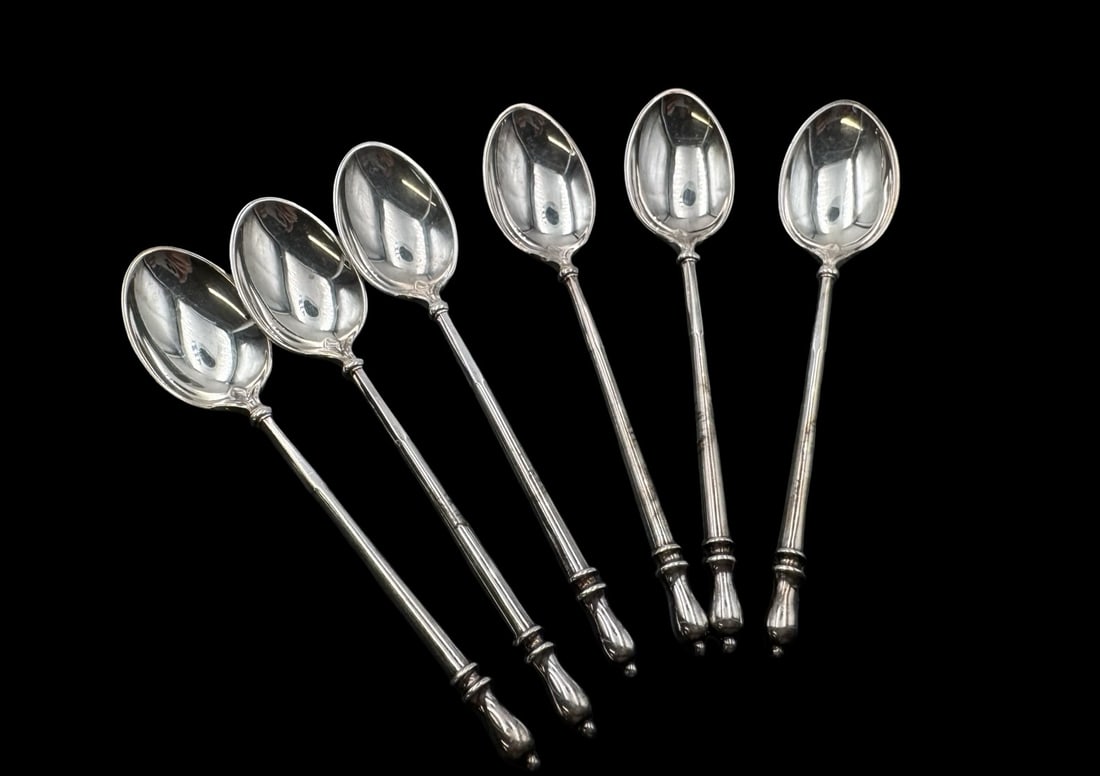 Set of 6 Vintage Danish 830 Silver Tea Spoons (1 of 3)