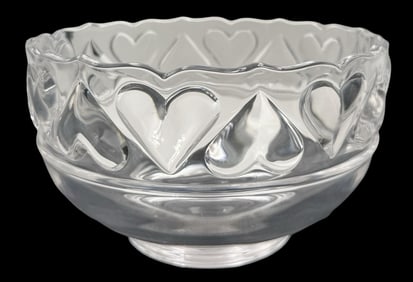 Luxurious Vintage TIFFANY & CO. Crystal Heart Design Snack Bowl Tableware