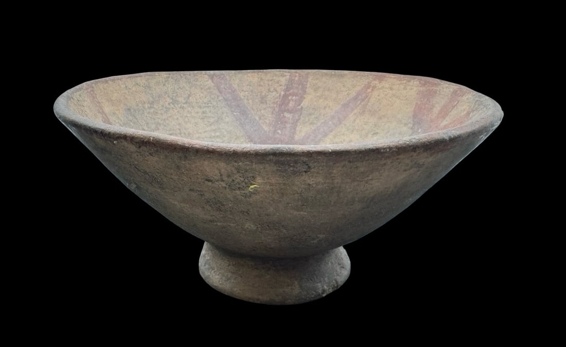 Antique Pre-Columbian Narino Culture Pedestal Pottery Bowl: From a prominent Miami Collection. Good antique condition with wear according to age; please see pictures. Measures approx. 3 1/2" high x 7 1/2" wide.