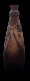 Antique Art Nouveau GALLE Cameo Glass Vase / Bottle