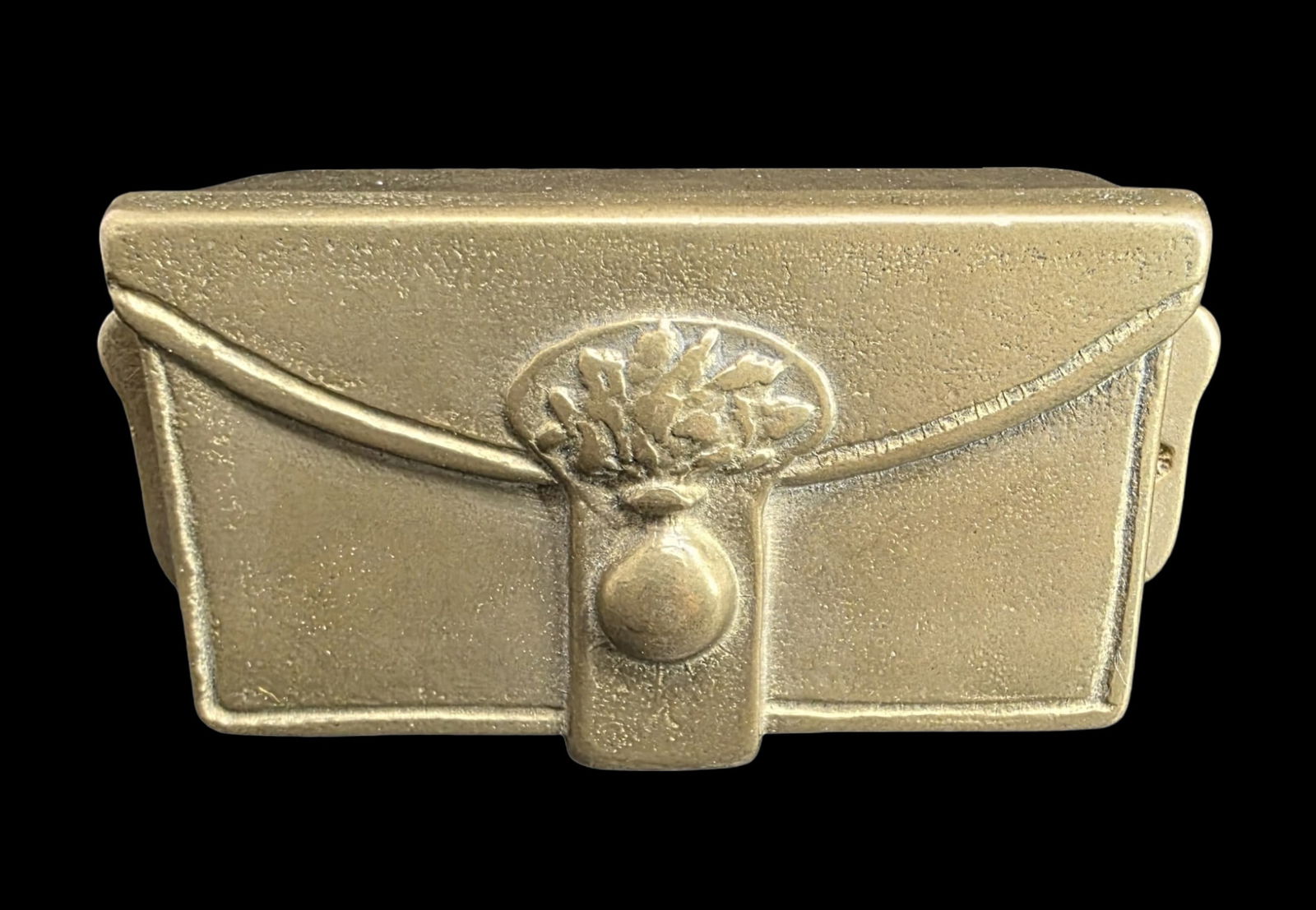 Solid & Heavy Vintage Brass Stamp Box (1 of 6)