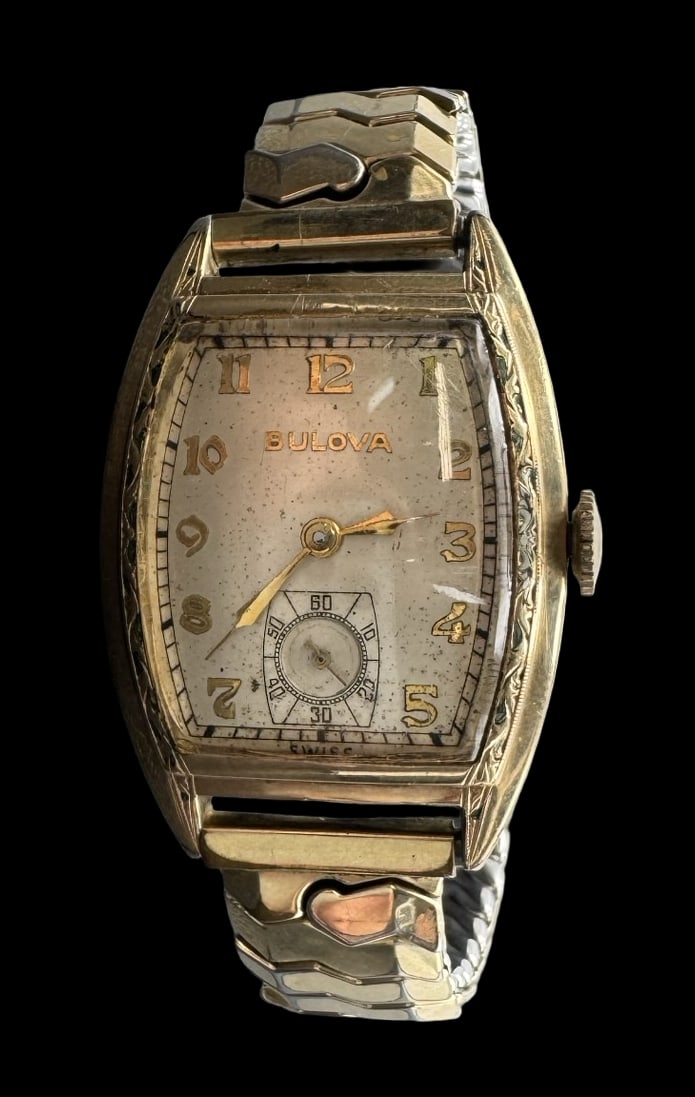 Vintage 1945 Bulova "Arnold" 15 Jewels Men's Watch /w Flexband (1 of 6)