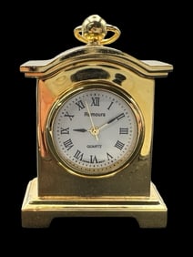 Vintage Gold-Tone Miniature Clock