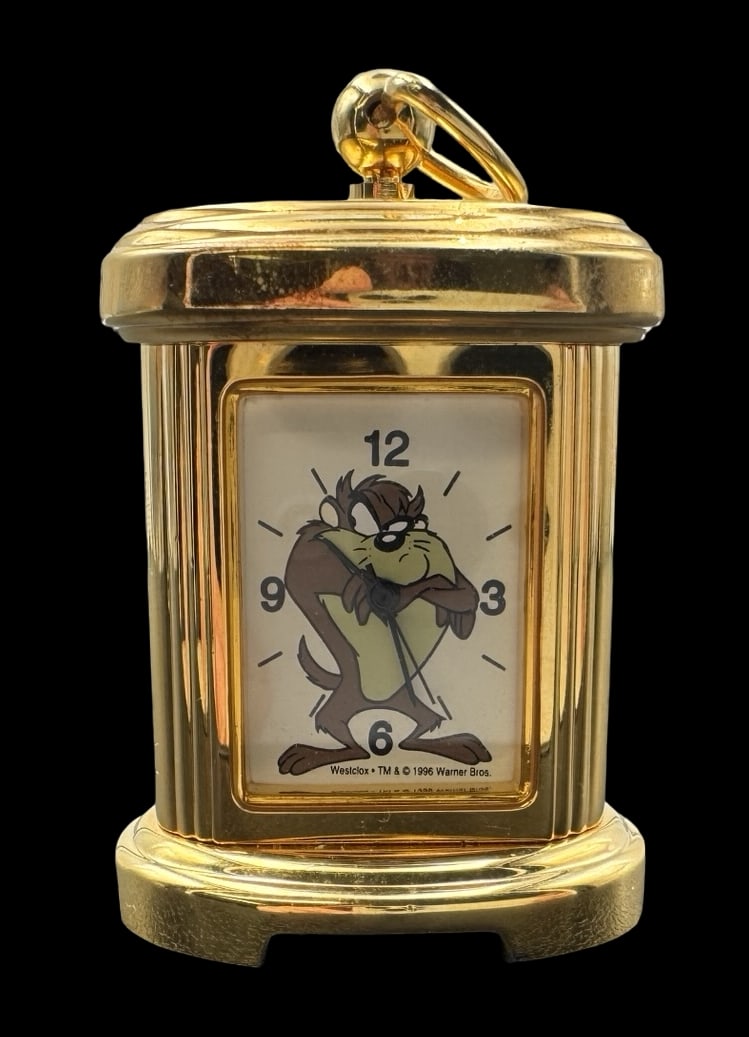 Vintage WESTLOX Warner Bros. Tasmanian Devil Miniature Clock (1 of 3)