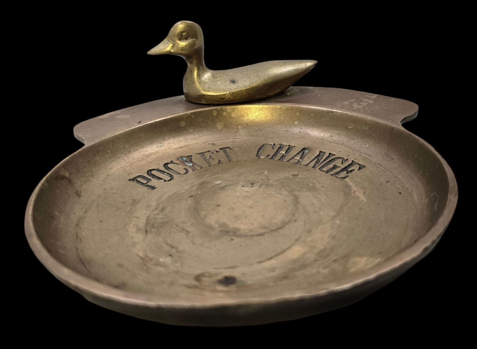 Unusual Vintage Brass Pocket Change, Jewelry, Key, Trinket Dresser Dish / Tray (1 of 6)