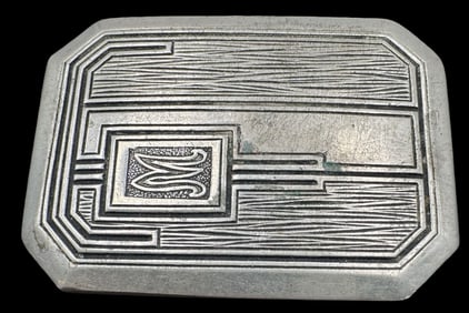 Antique Art Deco Silverplate Belt Buckle & Fine Details