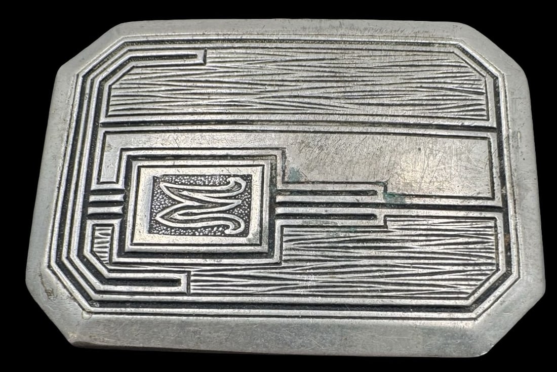 Antique Art Deco Silverplate Belt Buckle & Fine Details (1 of 2)