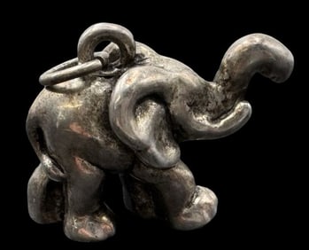 Vintage Sterling Silver Elefant Pendant Charm