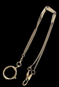 Vintage Gilt European 800 Silver Pocket Watch Chain