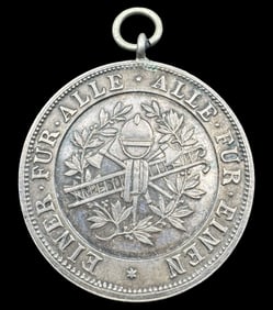Vintage German 800 Silver Firefighter Medal Pendant