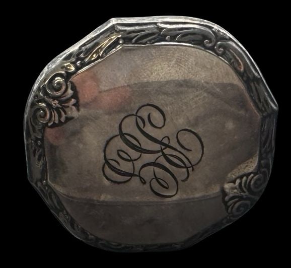 Ornate Sterling Silver & Glass Perfume Bottle Stopper (1 of 4)