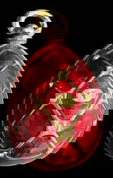 Vintage Gold-Tone Metal, Red Enamel & Clear Gemstone Egg Pendant