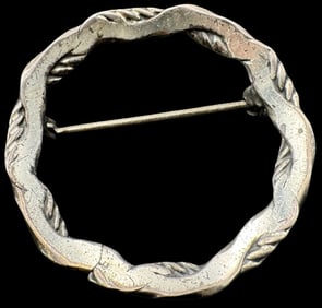 Ornate Vintage Sterling Silver Brooch