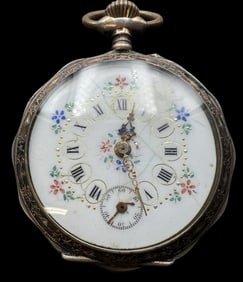 Ornate Antique European 800 Silver Pocket Watch