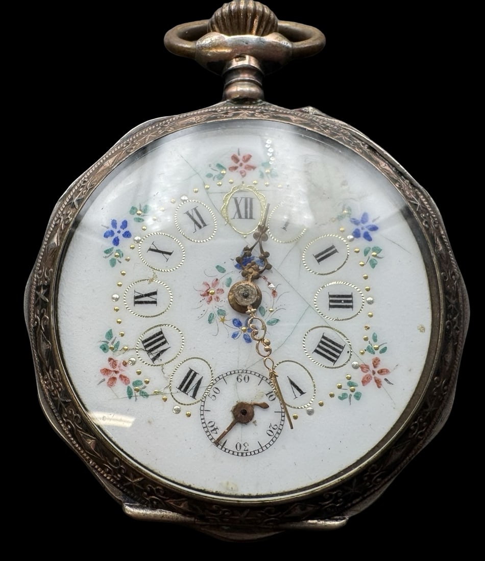 Ornate Antique European 800 Silver Pocket Watch (1 of 5)