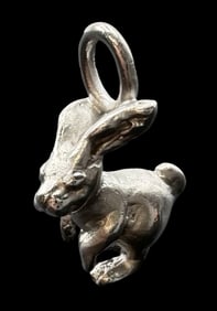 Vintage Sterling Silver Rabbit Pendant Charm