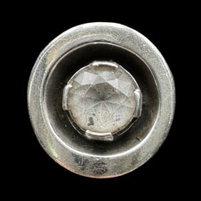 Stylish Vintage Mid-Century Modern Finnish Sterling Silver & Rock Crystal Designer Ring