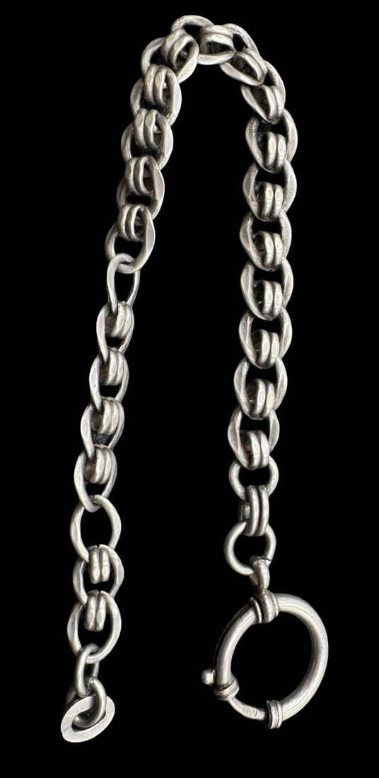 Vintage European 800 Silver Pocket Watch Chain (1 of 2)