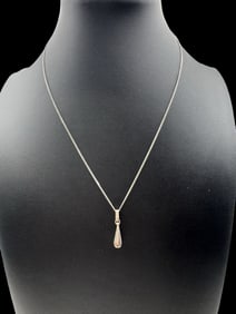 Vintage Sterling Silver Chain Necklace & European 835 Silver Pendant