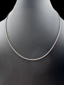 Vintage Sterling Silver Chain Necklace