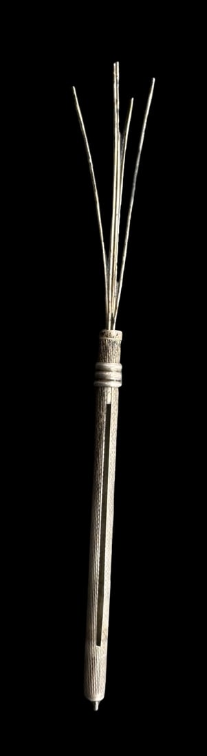 Antique European Sterling Silver Retractable Swizzle Stick for Mixing Drinks (1 of 5)