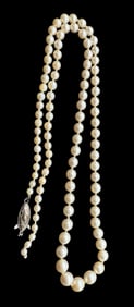 Vintage Pearl Necklace /w Sterling Silver Clasp