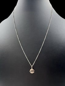 Vintage Sterling Silver Chain Necklace /w Fish Pendant