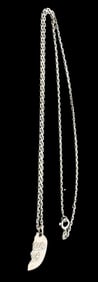 Vintage Sterling Silver Chain Necklace & Broken Heart Pendant