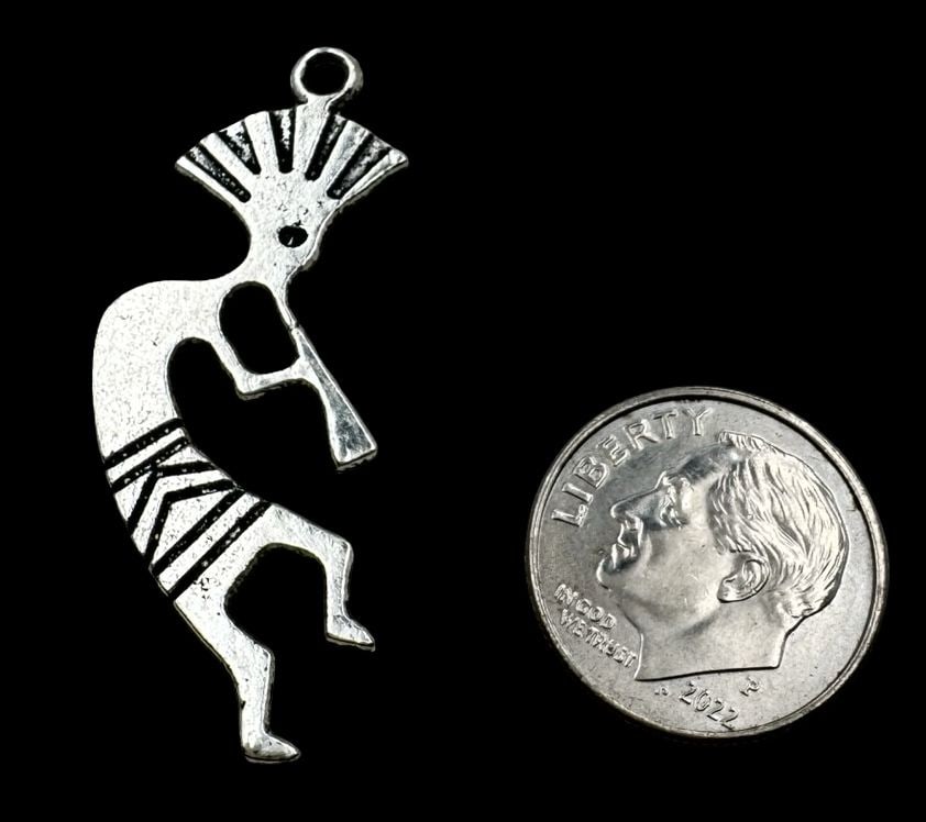 Vintage Native American Sterling Silver Kokopelli Pendant Charm: Very good vintage condition with minor patina according to age. Pendant measures approx. 1 1/2" long. Tested for Sterling Silver. SHIPPING: We ship in-house and charge a flat fee of $12 for any order 