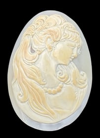 Large Antique Hand Carved Shell Cameo