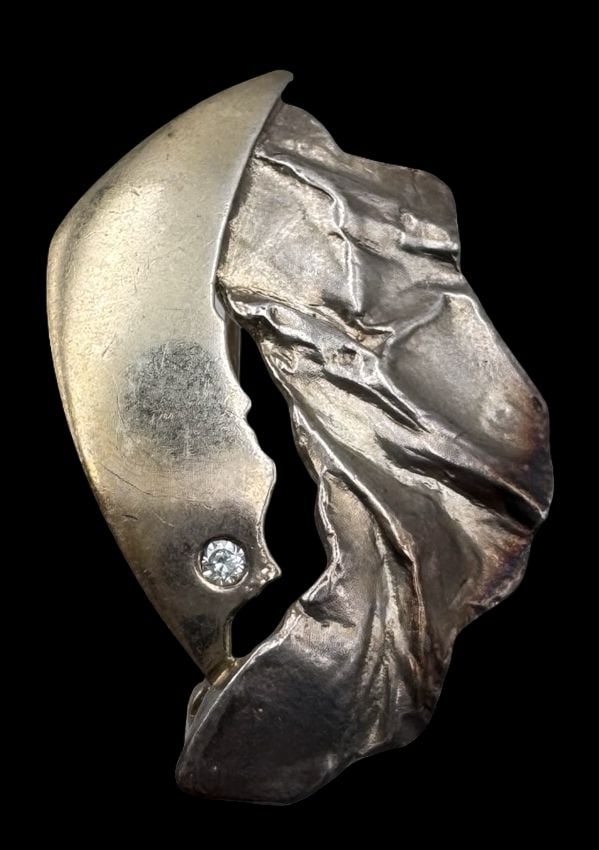 Vintage Sterling Silver & Gemstone Brooch Pin (1 of 4)