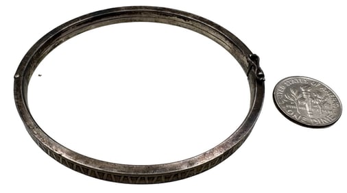 Stylish Vintage Mid-Century Modern European 835 Silver Bracelet
