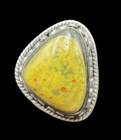 Vintage Sterling Silver & Atlantisite Gemstone Ring