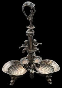 Ornate Antique European 800 Silver Salt Cellar