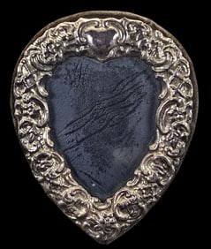 Vintage Sterling Silver & Suede Picture Frame
