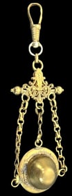 Antique ca. 1900 Gold Plated Pocket Watch Chain Fob