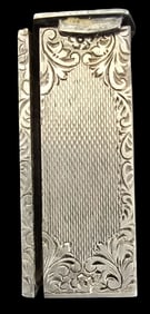 Antique Austrian 1900s 900 Silver Handmade Lip Stick & Folding Mirror Compact