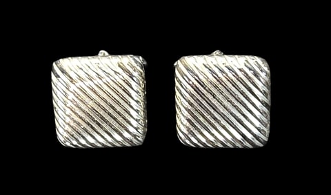 Vintage 1960s Mid-Century European 835 Silver Cufflinks