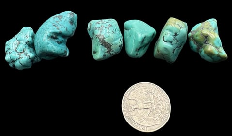 Jewelry Making Lot: 6 Natural Turqouise Gemstones