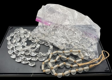 Jewelry Making Lot: Rock Crystal and Glass Beads