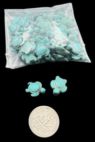 Jewelry Making Lot: Turqouise Turtle Beads