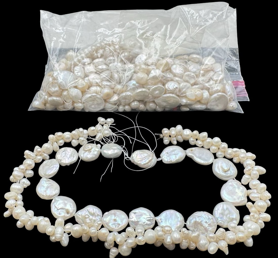 Jewelry Making Lot: Different Size Pearl Beads (1 of 2)