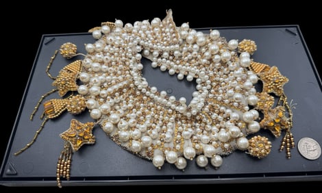 Jewelry Making Lot: Different Size Pearl & Orange Beads